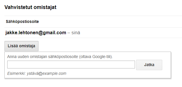 Anna service accountin tilin ID