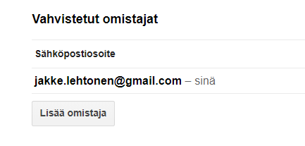 Avaa ´lisää uusi omistaja