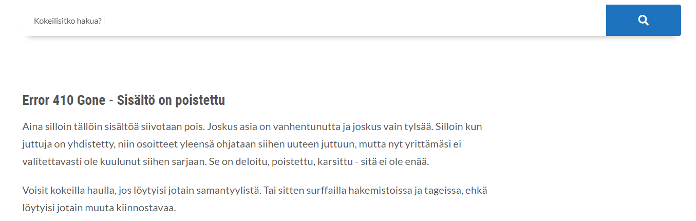 You are currently viewing Uudelleenohjaus 410 Gone ilmoitukselle