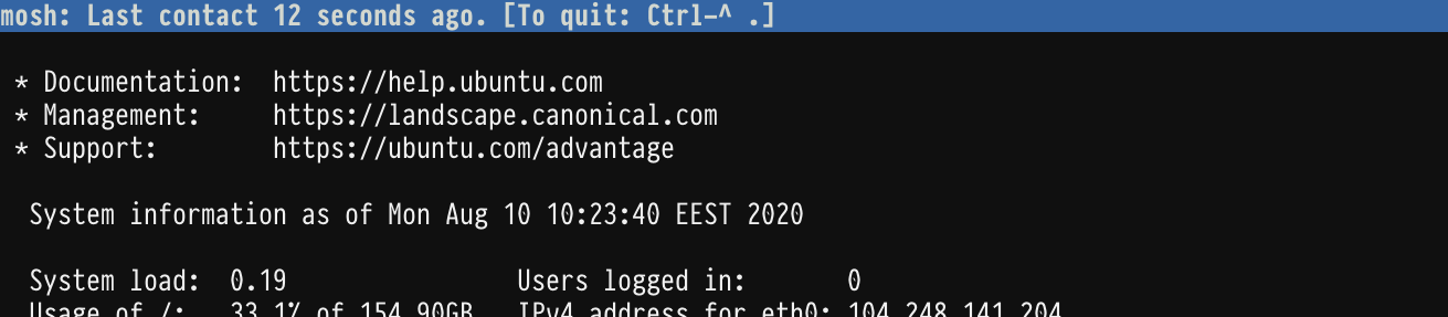 You are currently viewing Mosh – SSH katkoville yhteyksille
