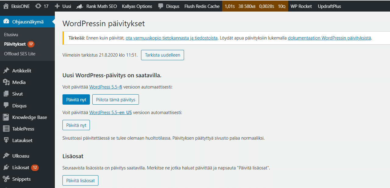 You are currently viewing WordPressin päivittäminen