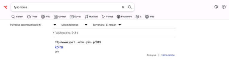 Read more about the article Finto, SearXNG ja ontologiset sanastot