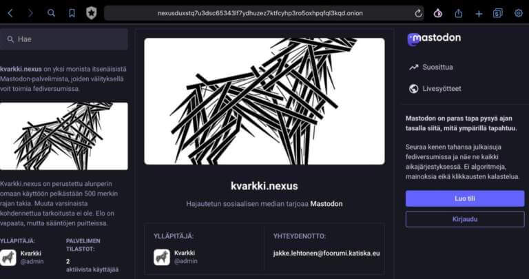 Read more about the article Mastodon onion-verkossa